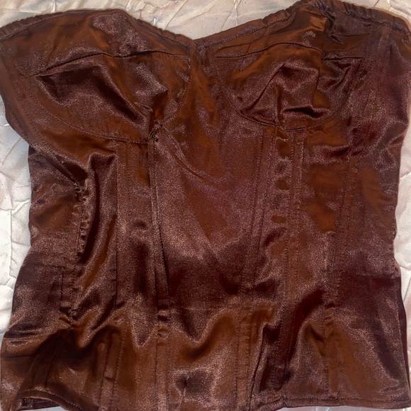 BROWN CORSET WORN ONCE, BRAND NEW, PLT SIZE 8 - Picture 2 of 2